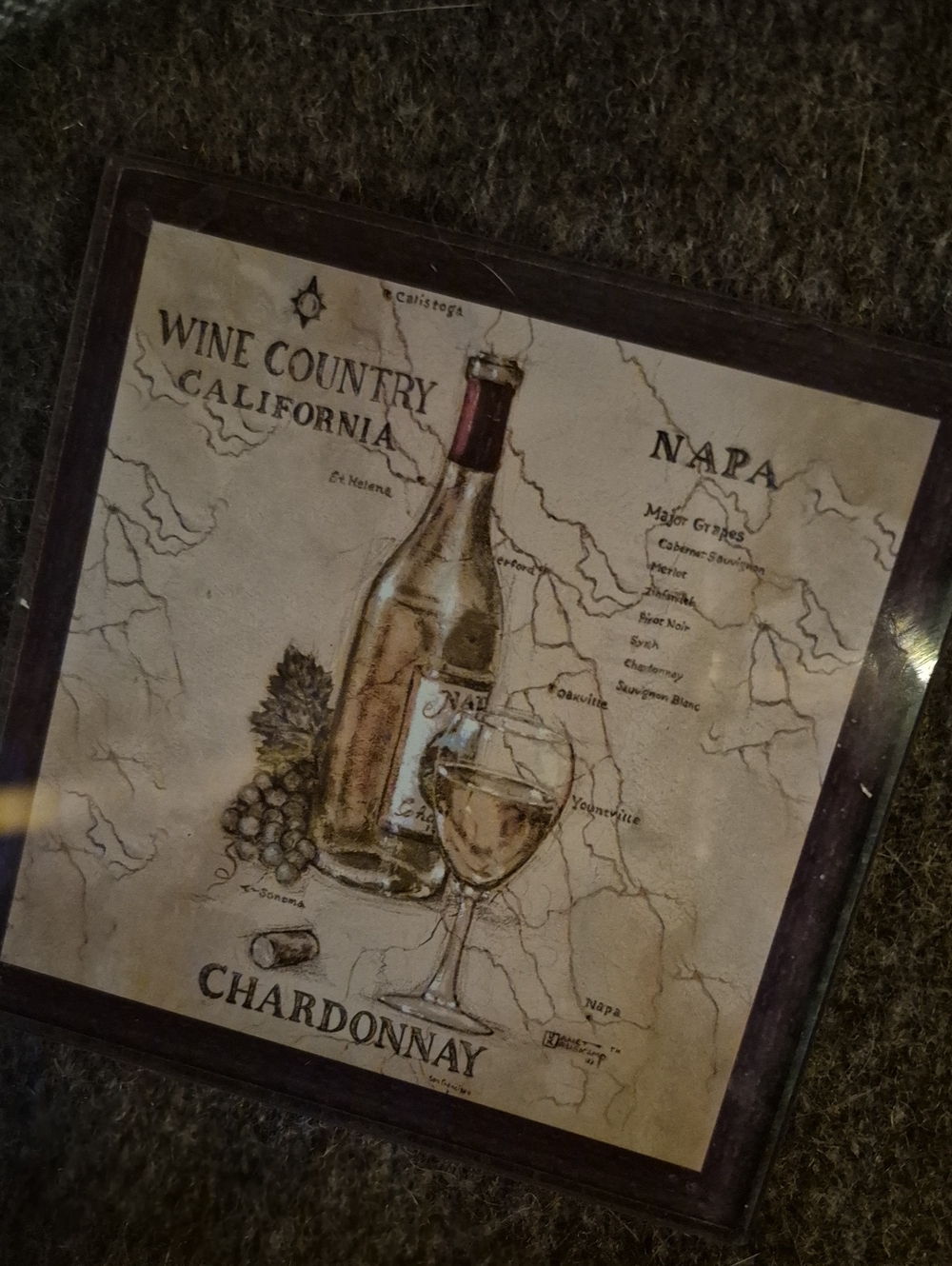 Trendy boutique Beige & Brown Chardonnay Wine Country Coasters